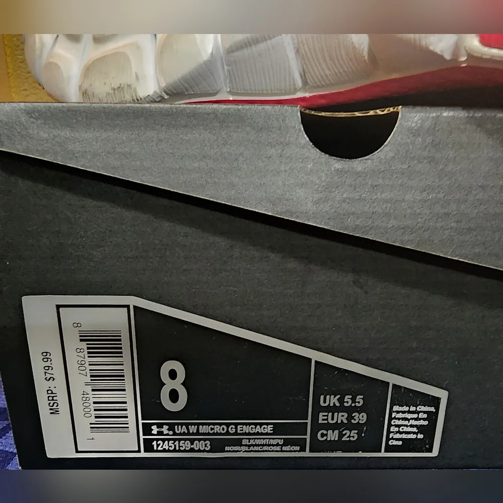 Under Armour MicroBlack and Pink Women’s Athletic Training Shoes Size 8 - Picture 5 of 6
